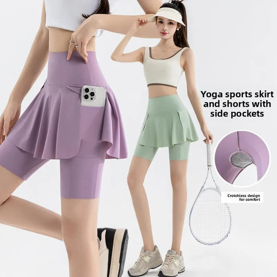plus Size Sports Yoga Skirt Tight Fitn Running Pants Women&