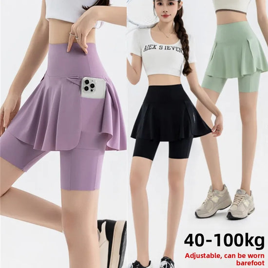 plus Size Sports Yoga Skirt Tight Fitn Running Pants Women&
